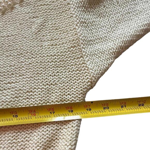 Nannell Vintage Pearl Embellished Knit Sweater Cream Puff Sleeve Size L - Picture 5 of 6